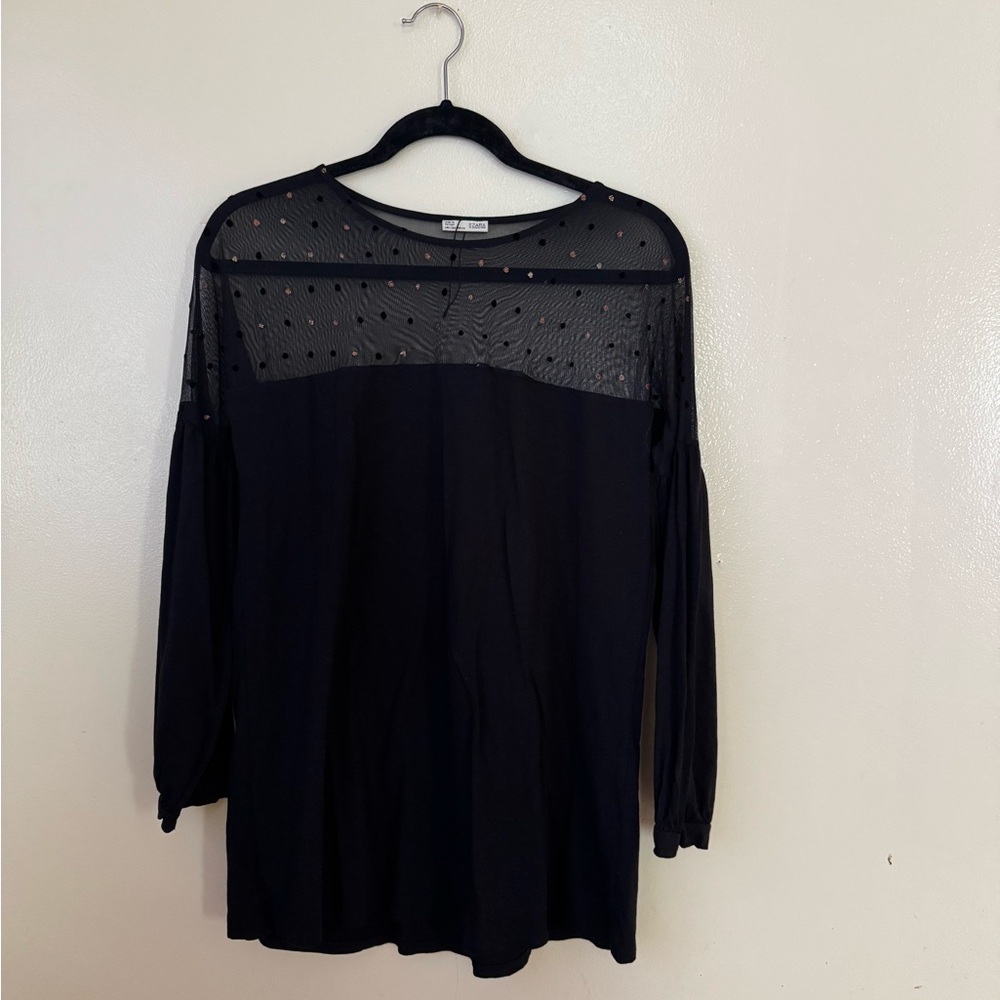 Zara Black 3/4 Sleeve Blouse